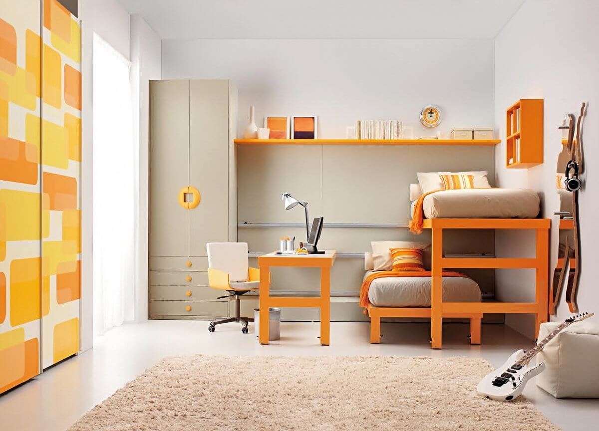 Комната подростка оранжевая